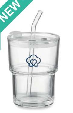 Sip Glass Tumbler W/ Straw 400 ML