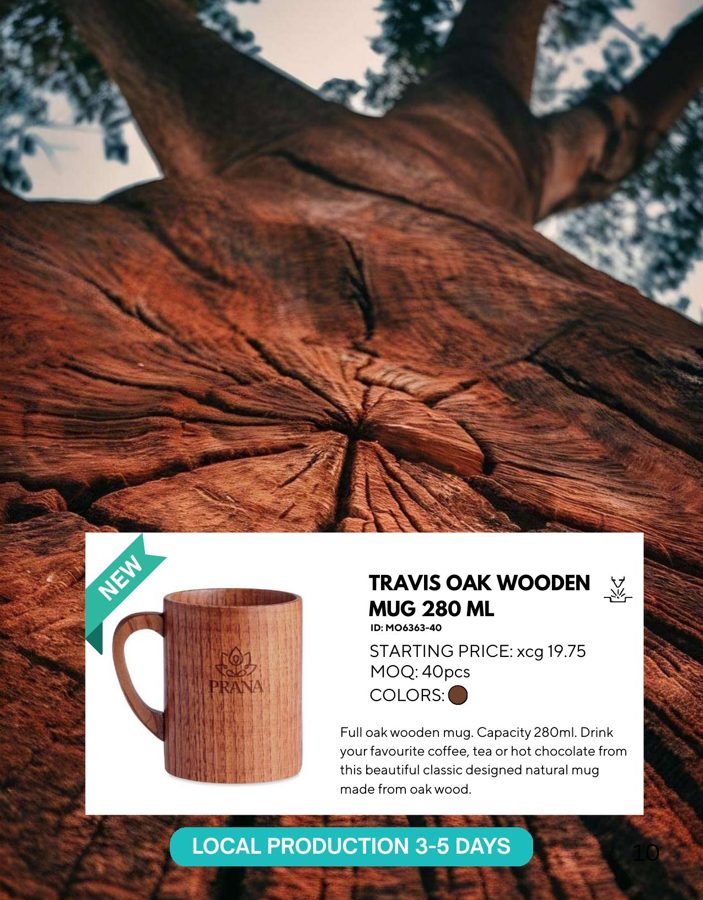 Travis Oak Wooden Mug 280 ML