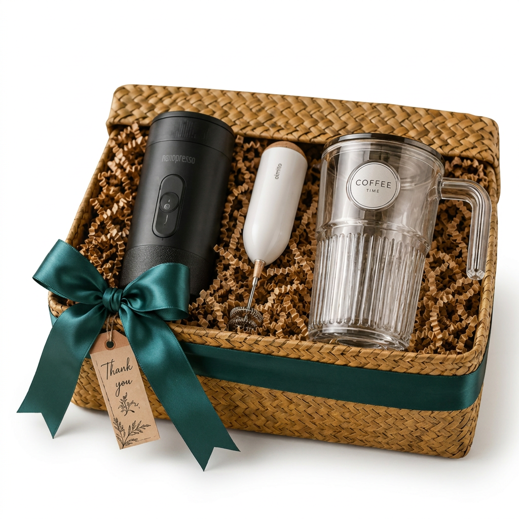 Coffee First Gift Set — branded holiday gift set
